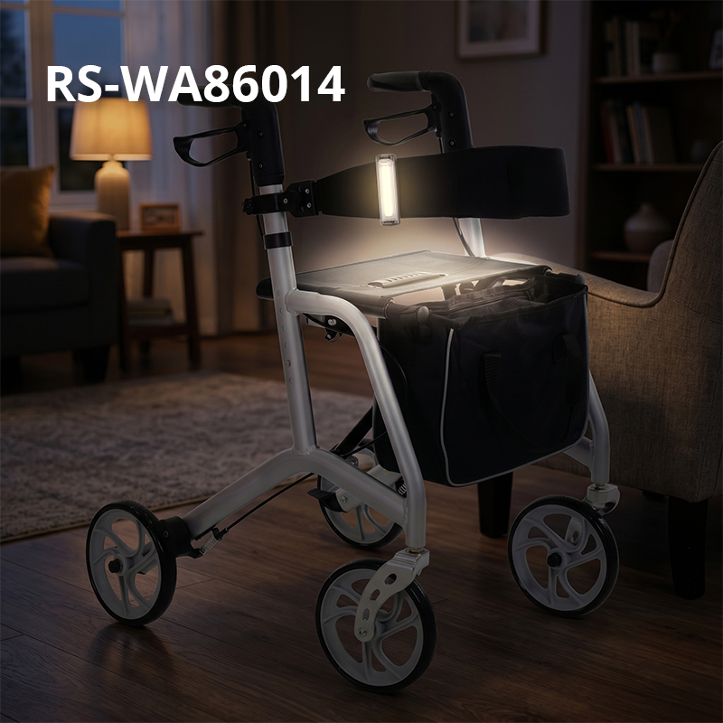 WA86014 Clip-on LED Rollator Walker Safety Light RS-WA86014, Rechargeable COB Mobility Aid Lamp, IPX4 Waterproof