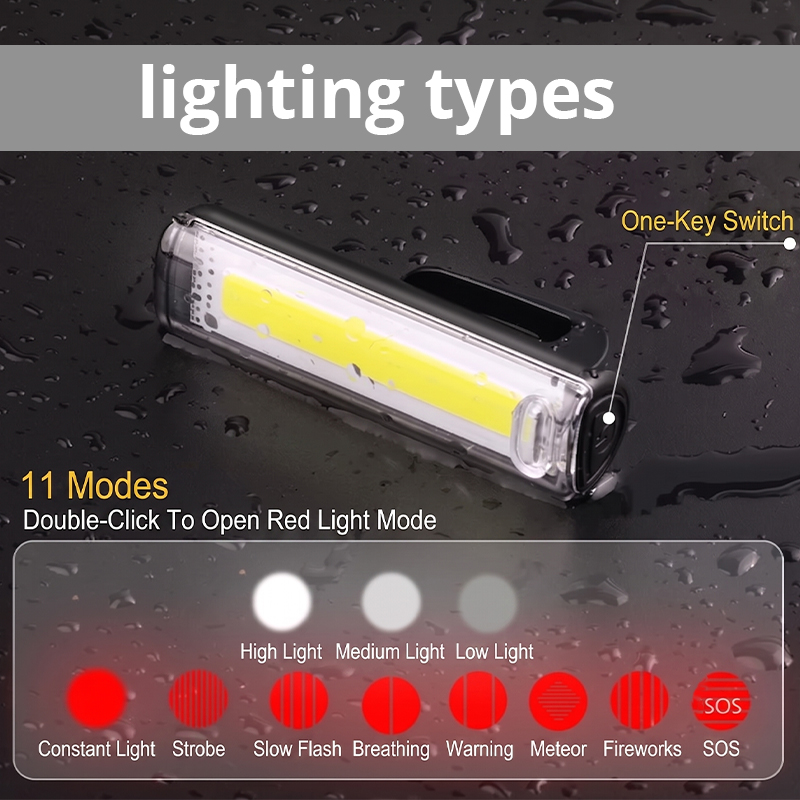 WA86014 Clip-on LED Rollator Walker Safety Light RS-WA86014, Rechargeable COB Mobility Aid Lamp, IPX4 Waterproof