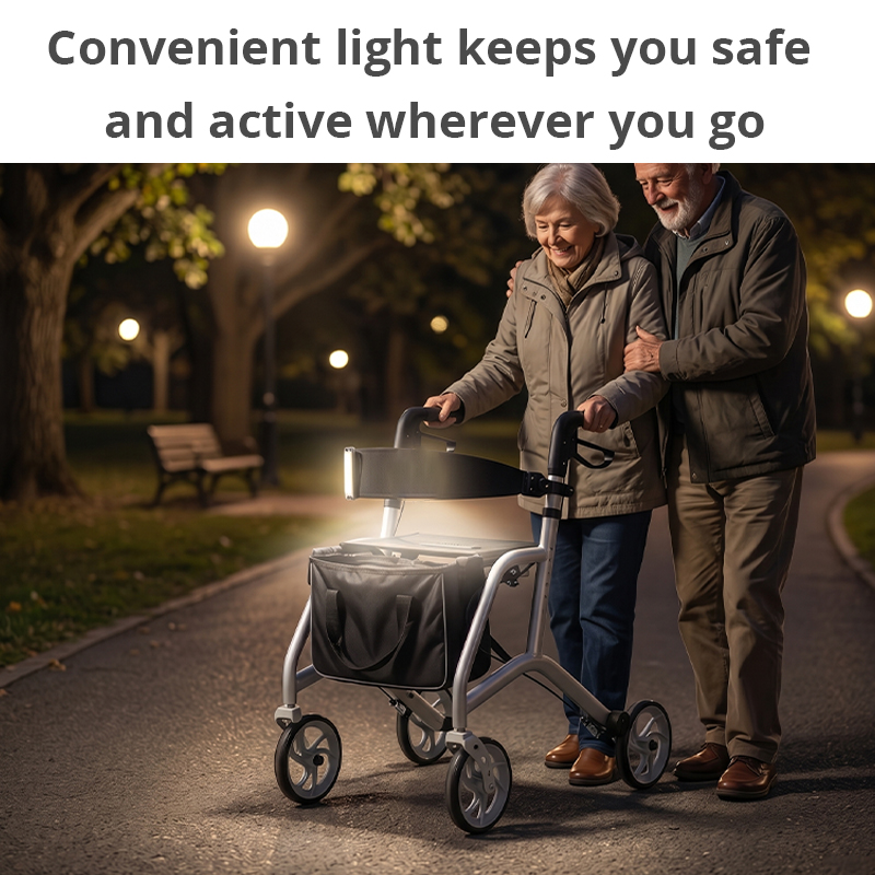WA86014 Clip-on LED Rollator Walker Safety Light RS-WA86014, Rechargeable COB Mobility Aid Lamp, IPX4 Waterproof