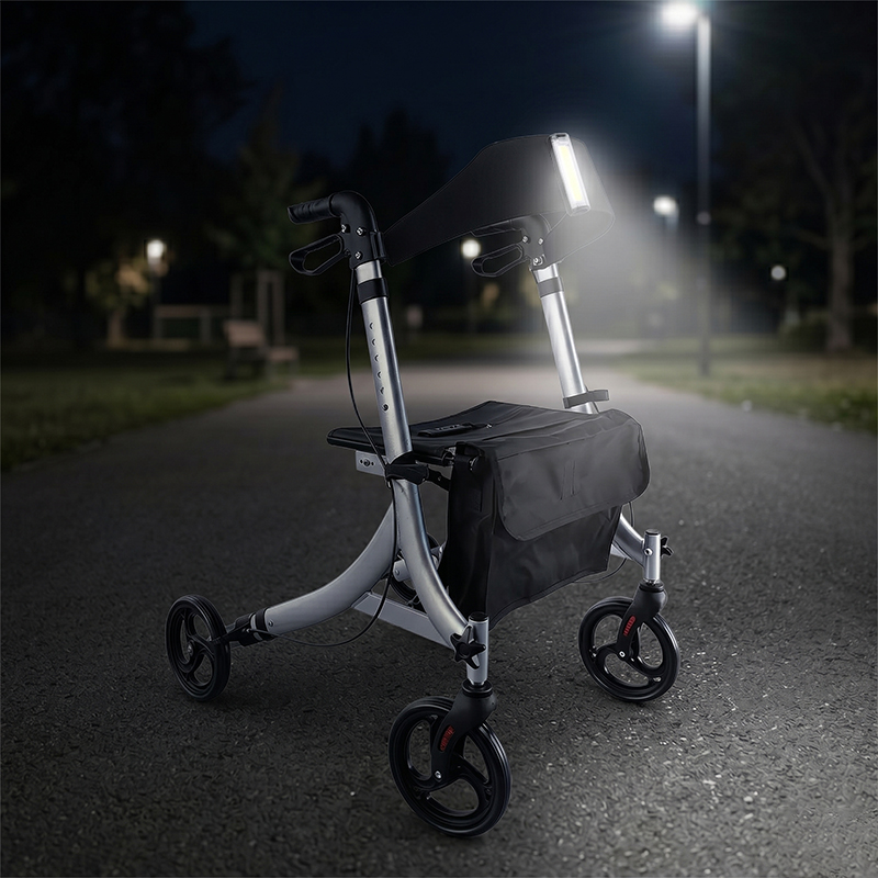 WA86014 Clip-on LED Rollator Walker Safety Light RS-WA86014, Rechargeable COB Mobility Aid Lamp, IPX4 Waterproof