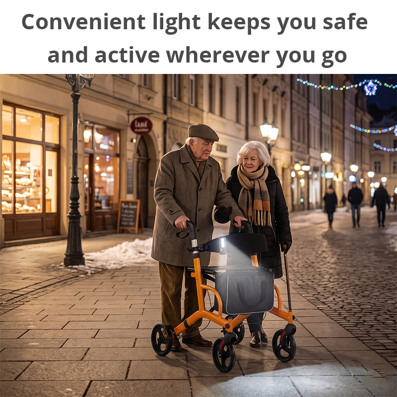 WA86015   RollatorWalker Safety Flashlight OEM ODM Supplier, Lightweight Clip-on LED Light IPX5 Waterproof for Elderly Fall Prevention Use