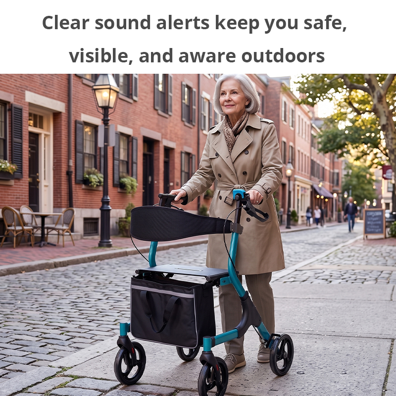 WA88004  Walker Horn Bell IPX5 Waterproof 360° Rotatable Safety Alert Bell for Rollator Walker 22-32mm Universal Mobility Aid Accessories