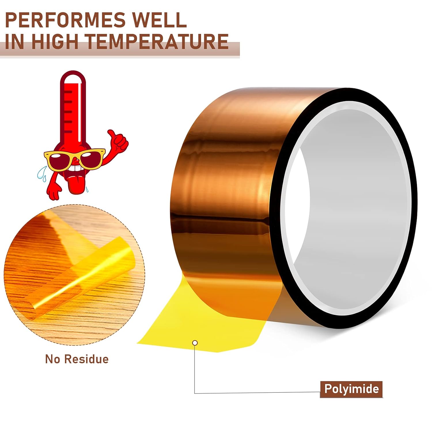 Premium High Temperature Masking PI Kapton Tape for High-Power Electrical Device Assembly