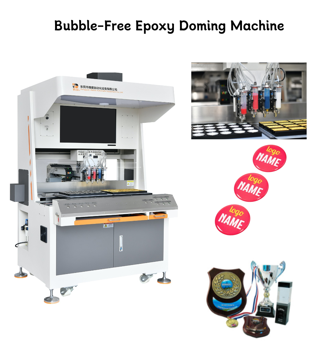 High‑Precision Bubble‑Free Epoxy Resin Doming Machine for Sticker & Badge Production
