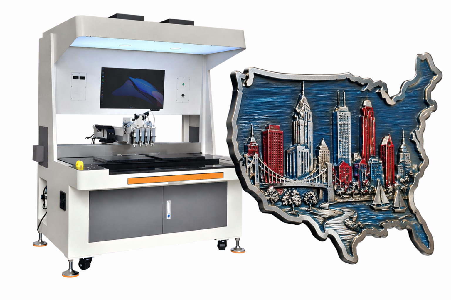 panoramic vision badge coloring machine