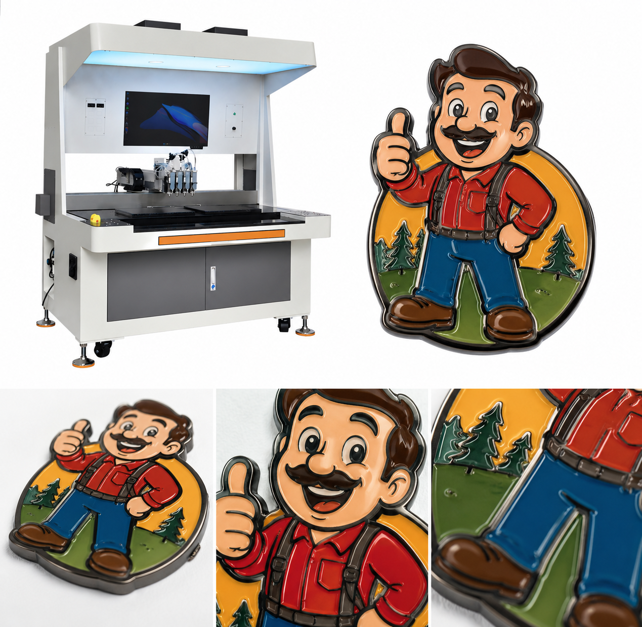 AI Panoramic Vision Badge Coloring Machine