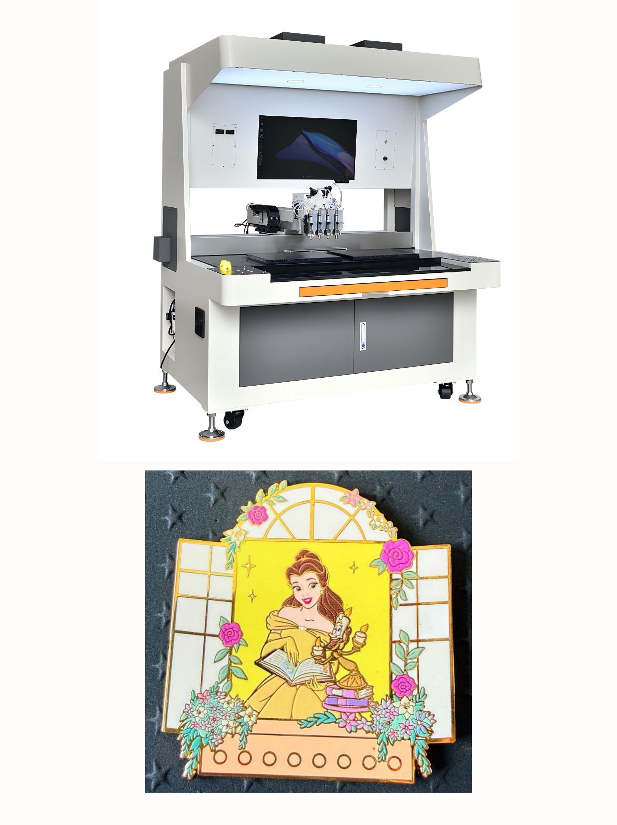 AI Panoramic Vision Automatic Badge Coloring Machine