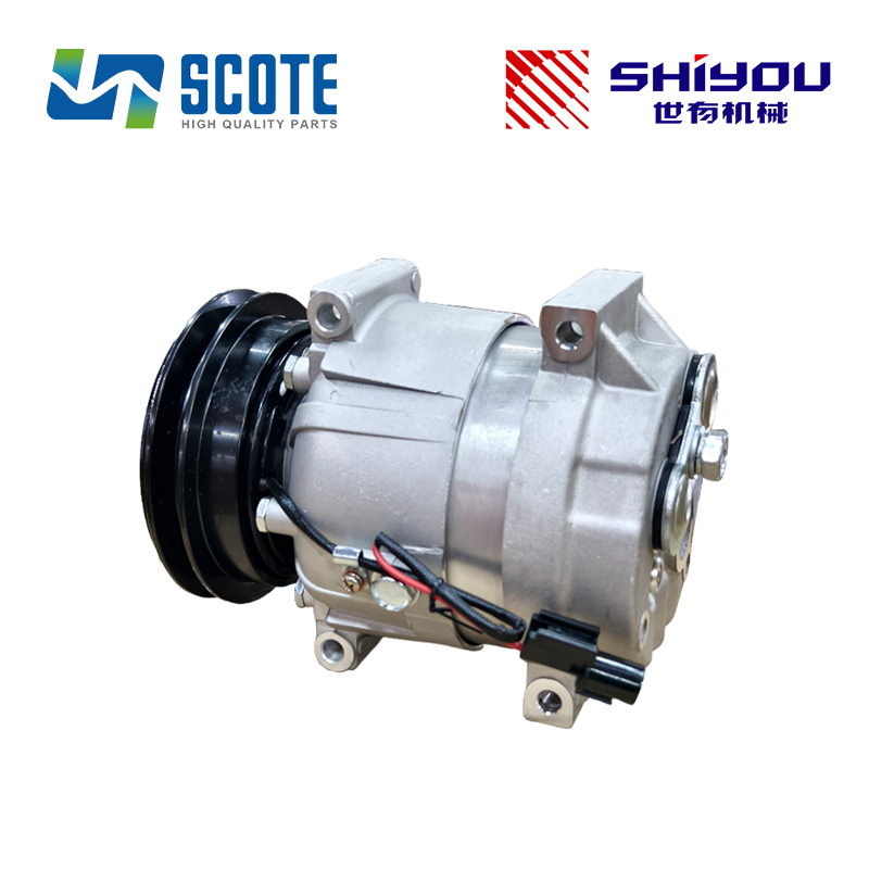 SCOTE 11Q6-90040 11Q690040 A/C Air Conditioner Compressor Replacement 24V 1PK Compatible for Hyundai R220-9 Excavator Spare Part
