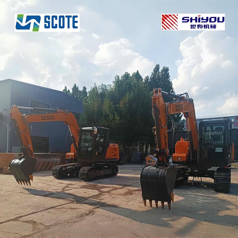 SCOTE ST80 PRO 8-Ton Crawler Excavator Powered by Kubota V2607-T Engine 42.4kw Bucket Capacity 0.3m³