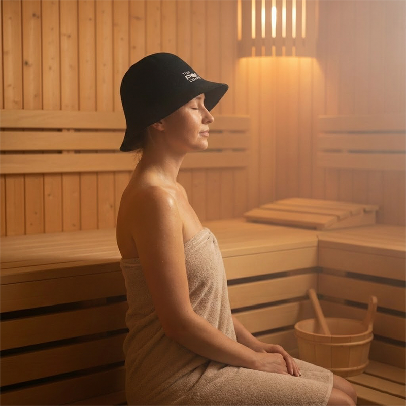Merino Wool Felt Sauna Hat Eco-Friendly Reusable Bath Cap with Custom Logo Soft Wool Felt Hat for Sauna Spa & Banya