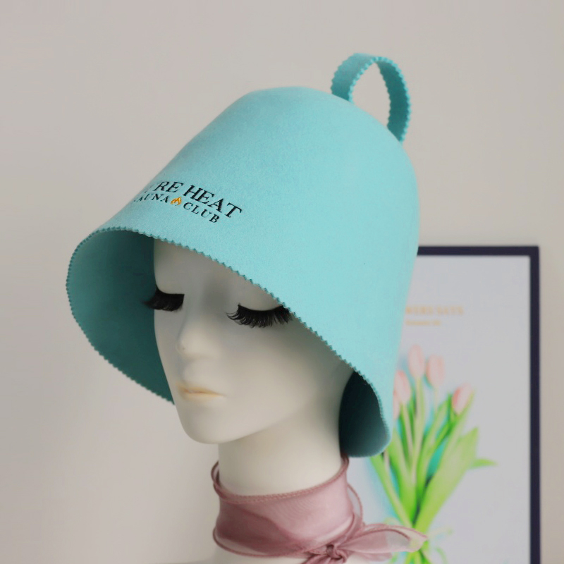 Premium Aussie Wool Sauna Bucket Hat - Adjustable Heat Protection Cap for Spa Bath & Sauna Room Shower Hat