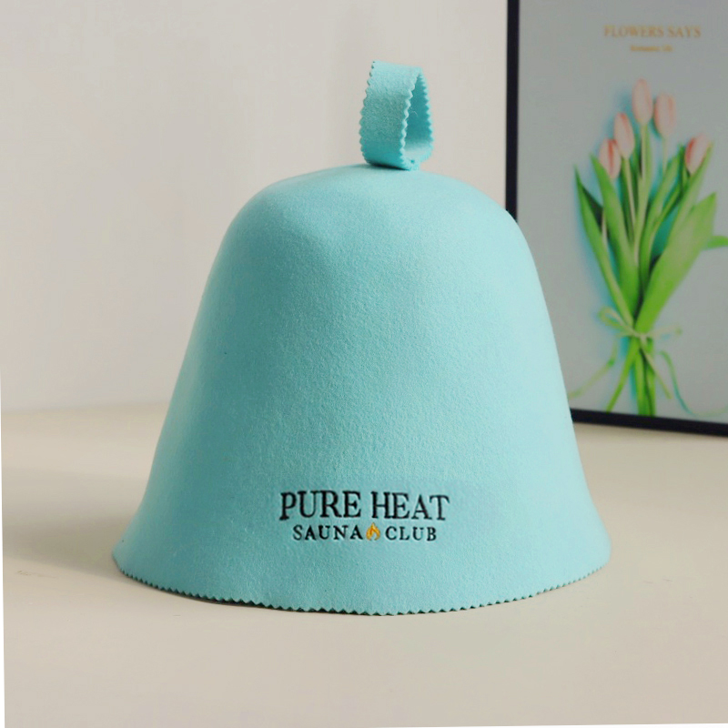 Premium Aussie Wool Sauna Bucket Hat - Adjustable Heat Protection Cap for Spa Bath & Sauna Room Shower Hat