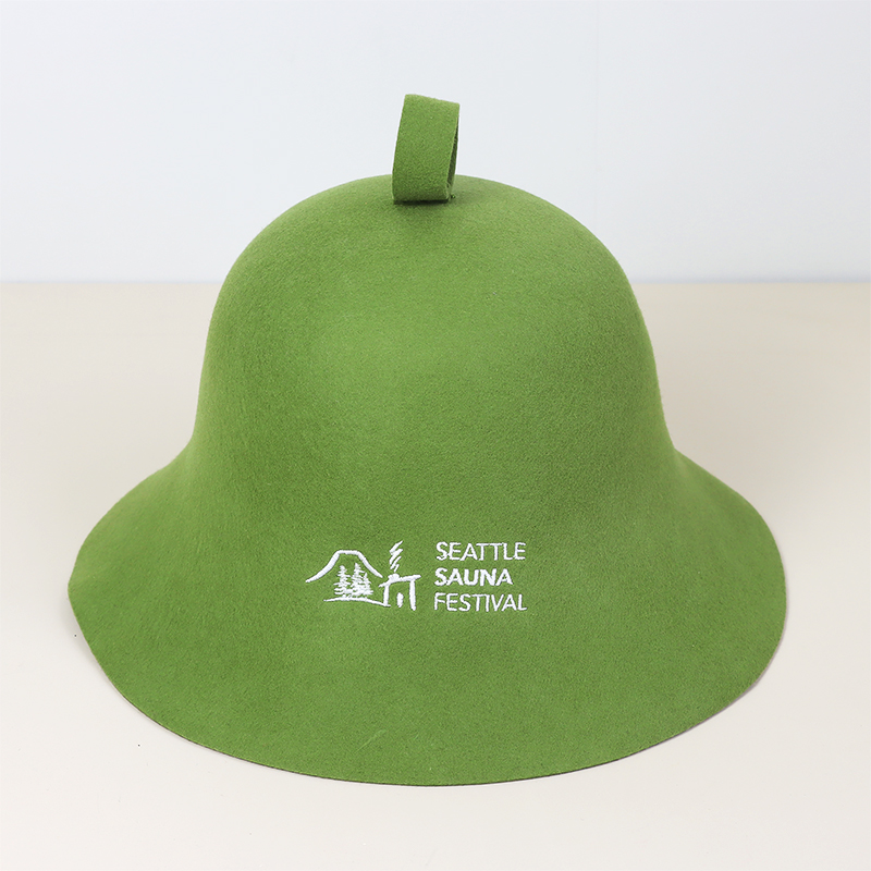 Merino Wool Felt Luxury Sauna Hat, Soft Reusable Eco-Friendly Shower Hat with Custom Logo