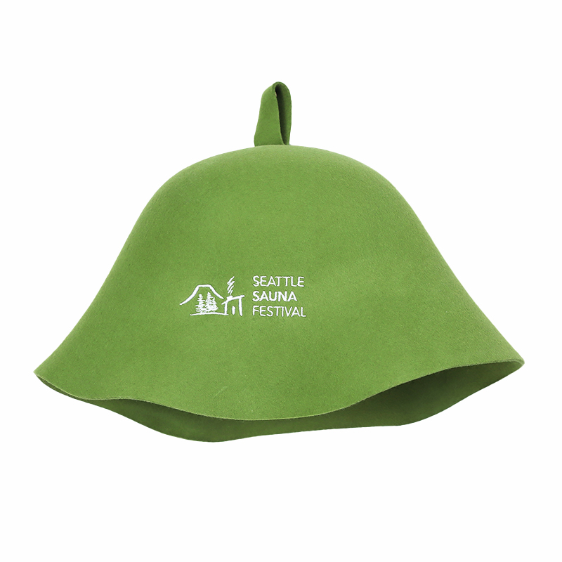 Merino Wool Felt Luxury Sauna Hat, Soft Reusable Eco-Friendly Shower Hat with Custom Logo