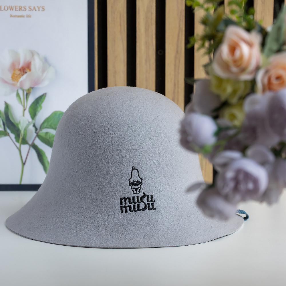 Hot Sell Custom Logo Adult Classic Cap Printing Fashion Wool Felt Sauna Bucket Hat for Shower Men Bucket Hat Wholesale