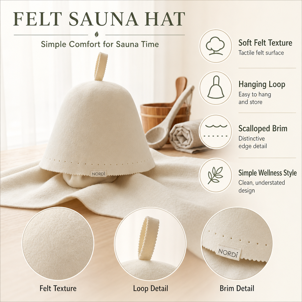 Merino Wool Sauna Hat Main View