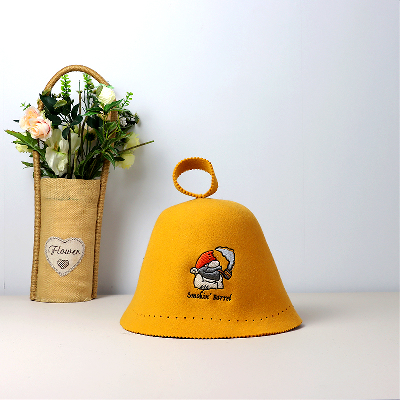 Premium Australian Wool Sauna Hat - Heat Resistant Bucket Cap for Home & Commercial Spa