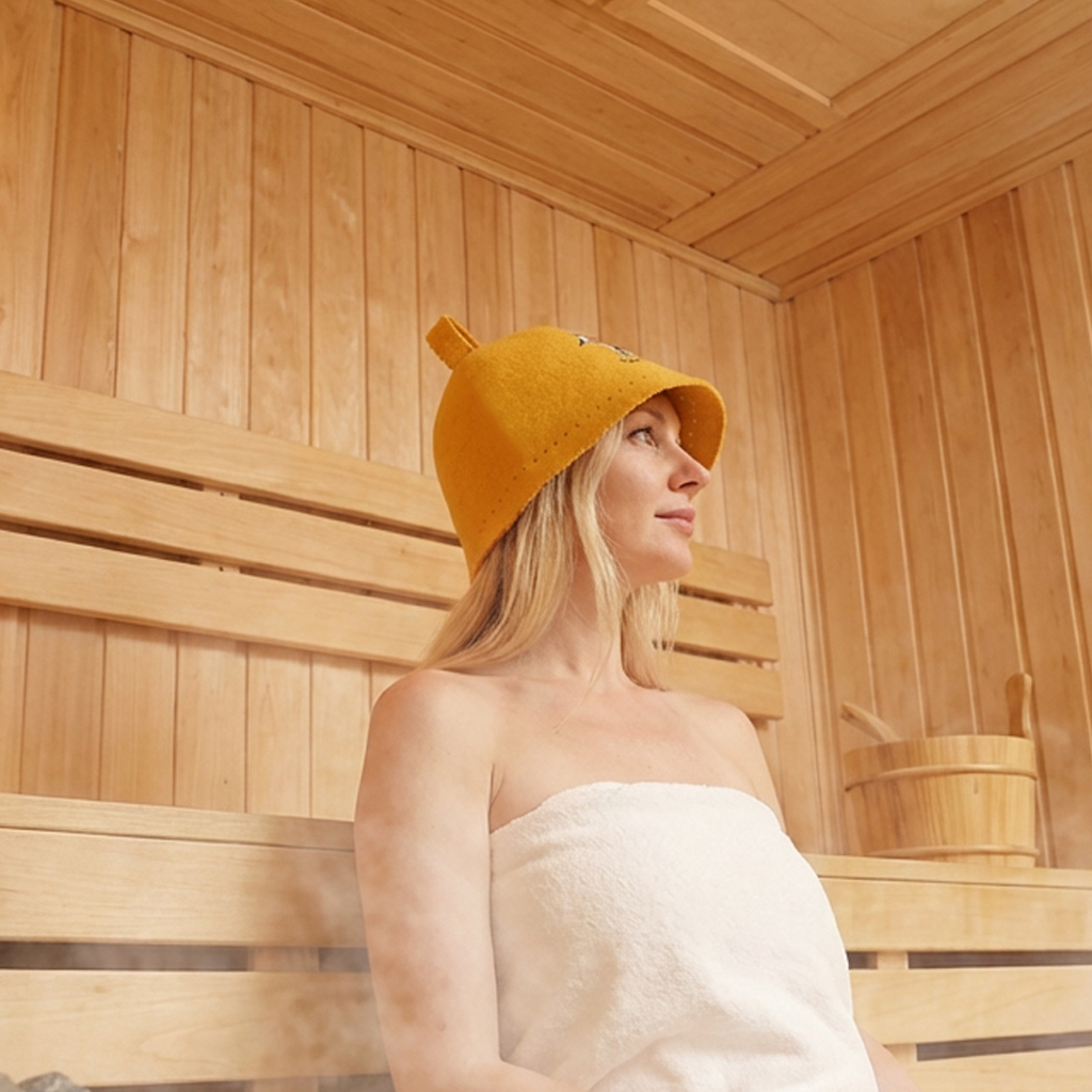 Premium Australian Wool Sauna Hat - Heat Resistant Bucket Cap for Home & Commercial Spa