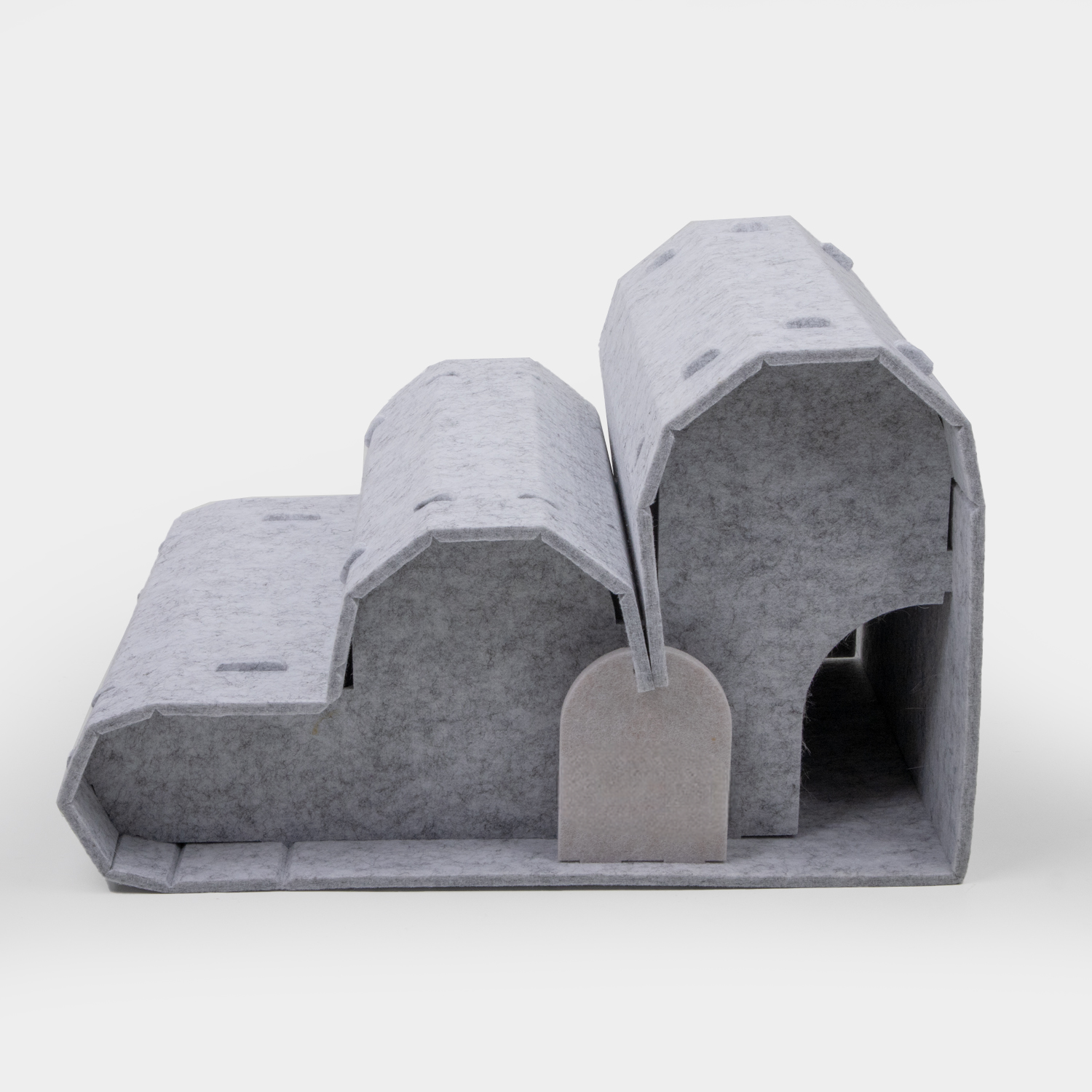 Large Classic 2-Story Eco-Friendly Foldable Portable Indoor Cat House Cozy Wool Tunnel Removable Washable Bed Cave Carton