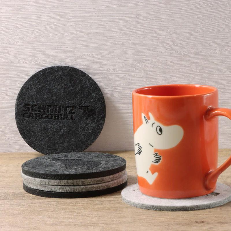 Eco-friendly Polyester Material Felt Placemat with Different Shape and Drink Felt Coaster