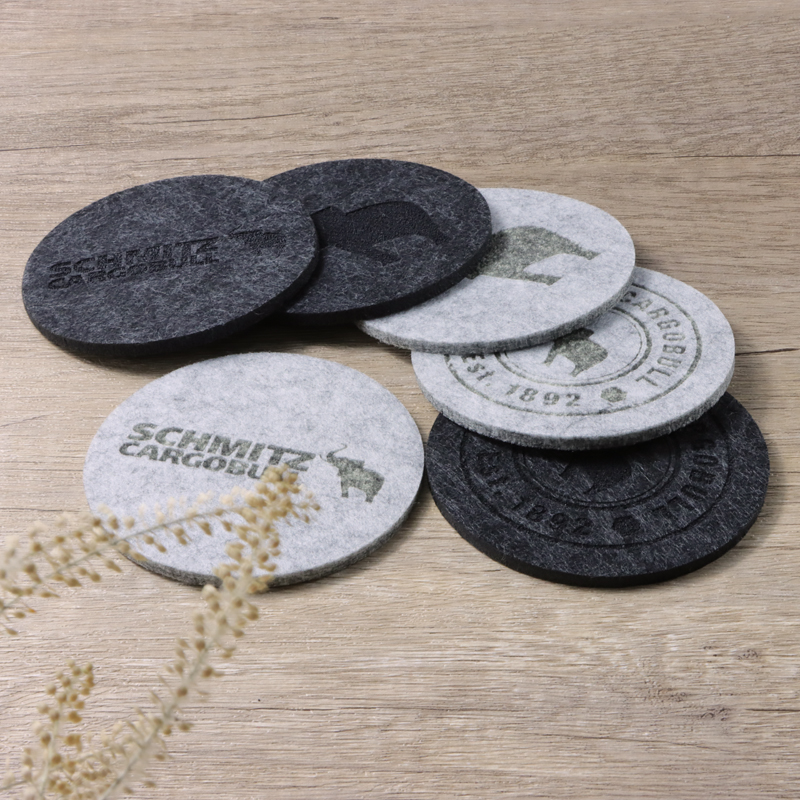 Eco-friendly Polyester Material Felt Placemat with Different Shape and Drink Felt Coaster