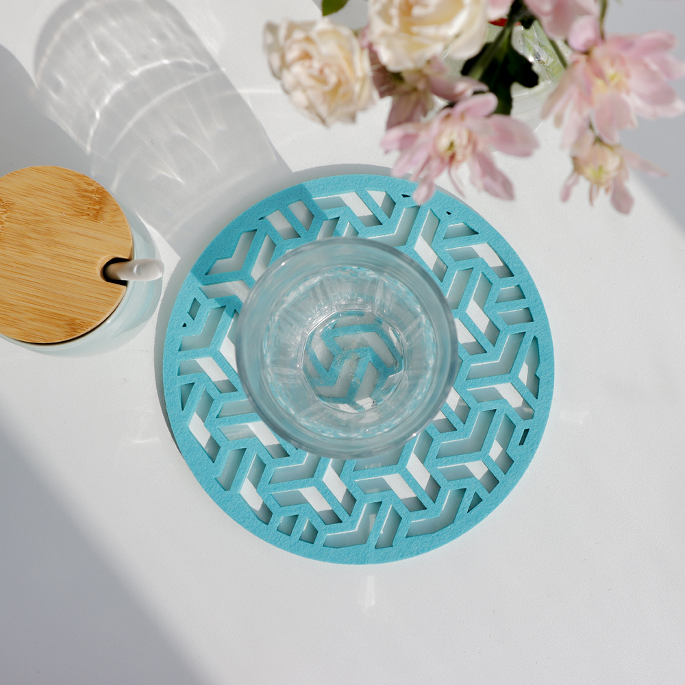 Eco-friendly Polyester Material Felt Placemat with Different Shape and Drink Felt Coaster