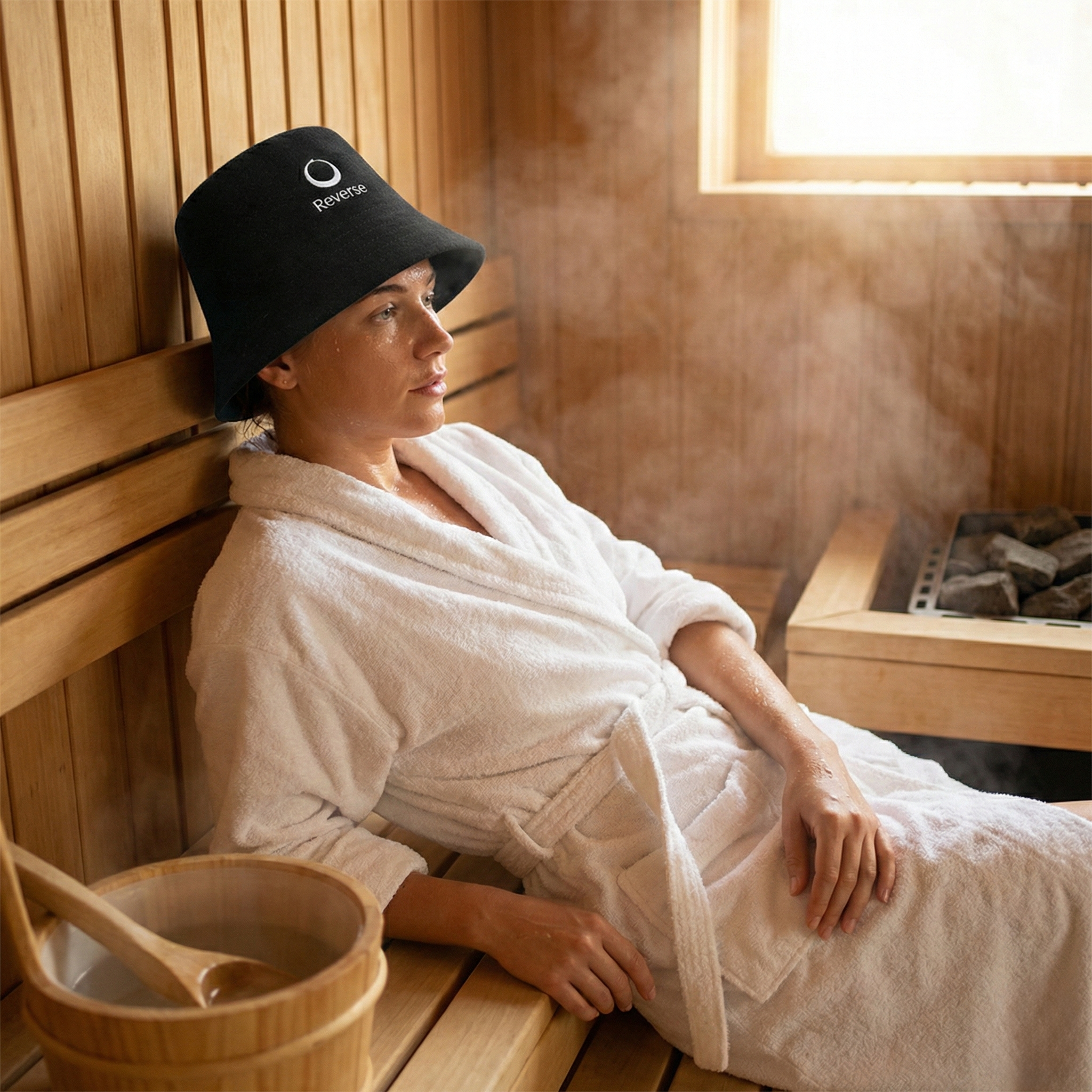 100% Australian Wool Sauna Bucket Hat | Heat-Resistant Headwear for Sauna Room | Adjustable Size