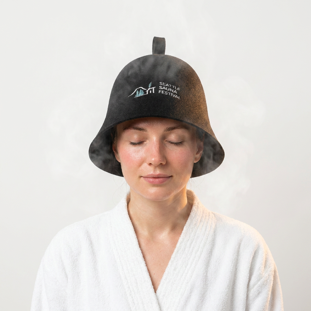 100% Australian Wool Sauna Hat - Adjustable Size Heat Protection Cap for Home Spa & Steam Room