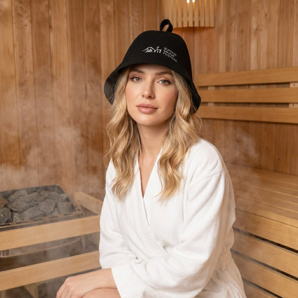 100% Australian Wool Sauna Hat - Adjustable Size Heat Protection Cap for Home Spa & Steam Room