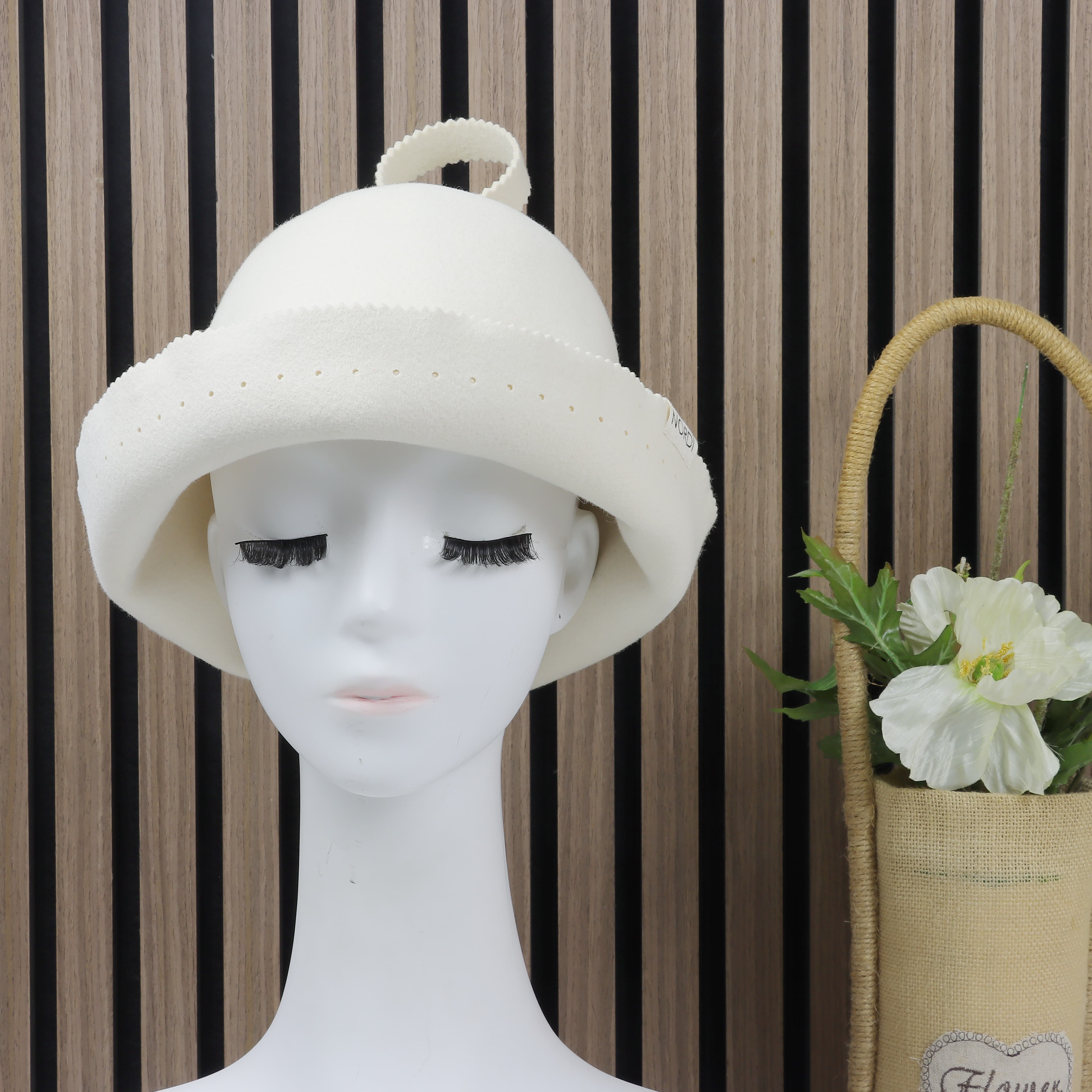 Eco Friendly Breathable Merino Wool Hair Protection Spa Cap for Men Women Wool Sauna Hat
