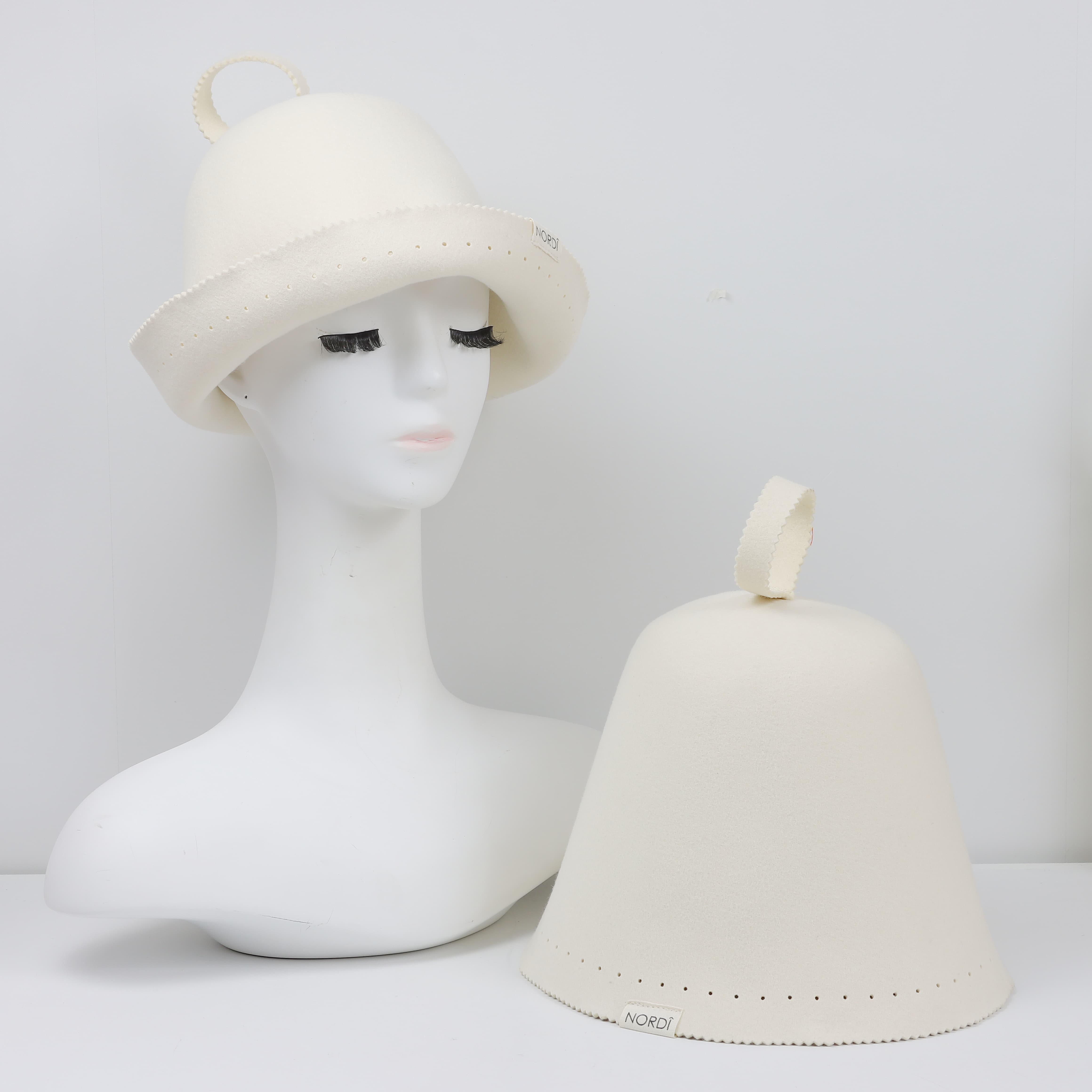 Eco Friendly Breathable Merino Wool Hair Protection Spa Cap for Men Women Wool Sauna Hat