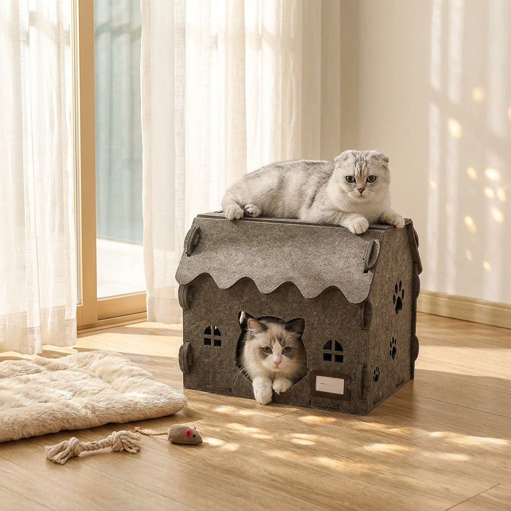 Aesthetic Harmony: Elevating Interior Ambiance with the Acoustic Felt Cat Bed