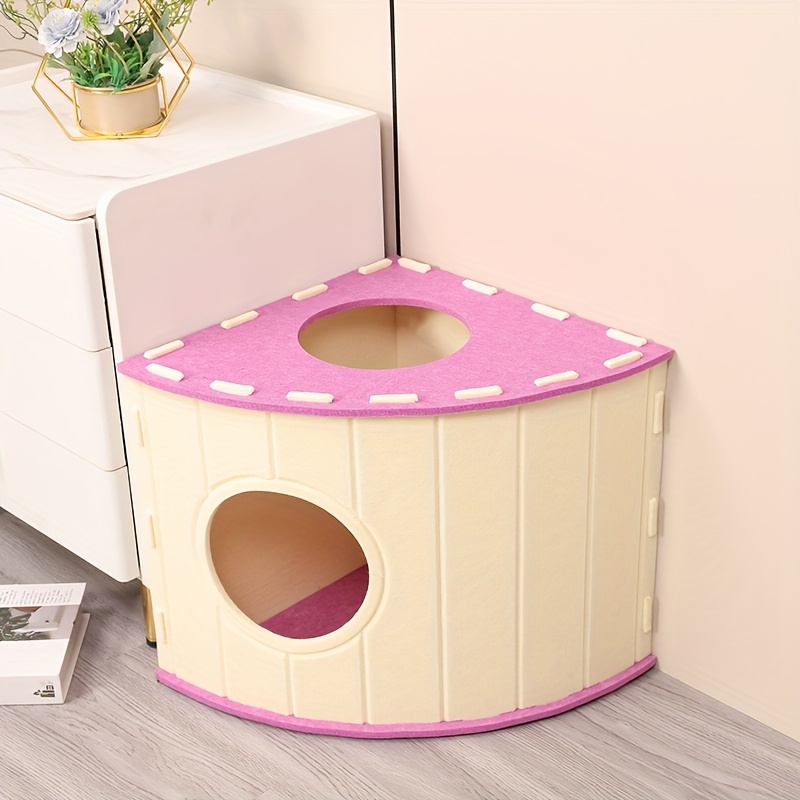 Large Indoor Cat Cave, Polyester Felt Kitten Hideaway Bed