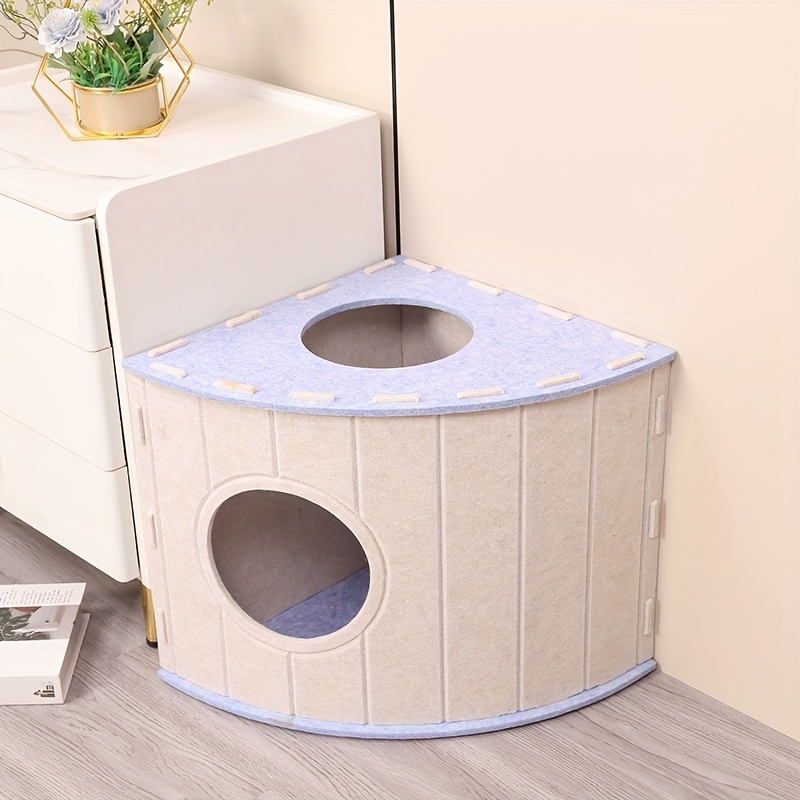 Large Indoor Cat Cave, Polyester Felt Kitten Hideaway Bed