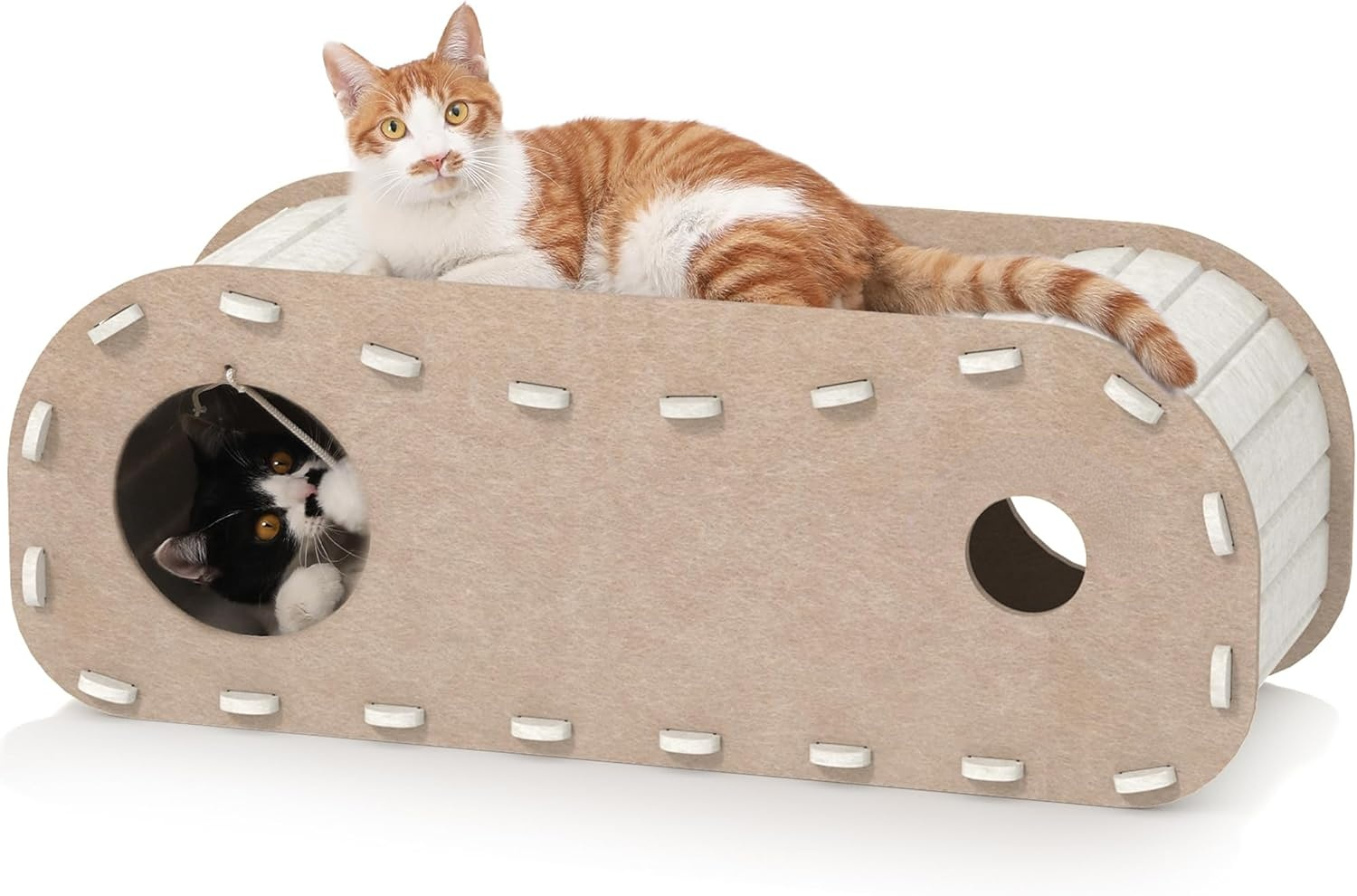 Premium Felt Cat Tunnel Bed | Enclosed, Cozy Hideaway for Indoor Playing & Rest