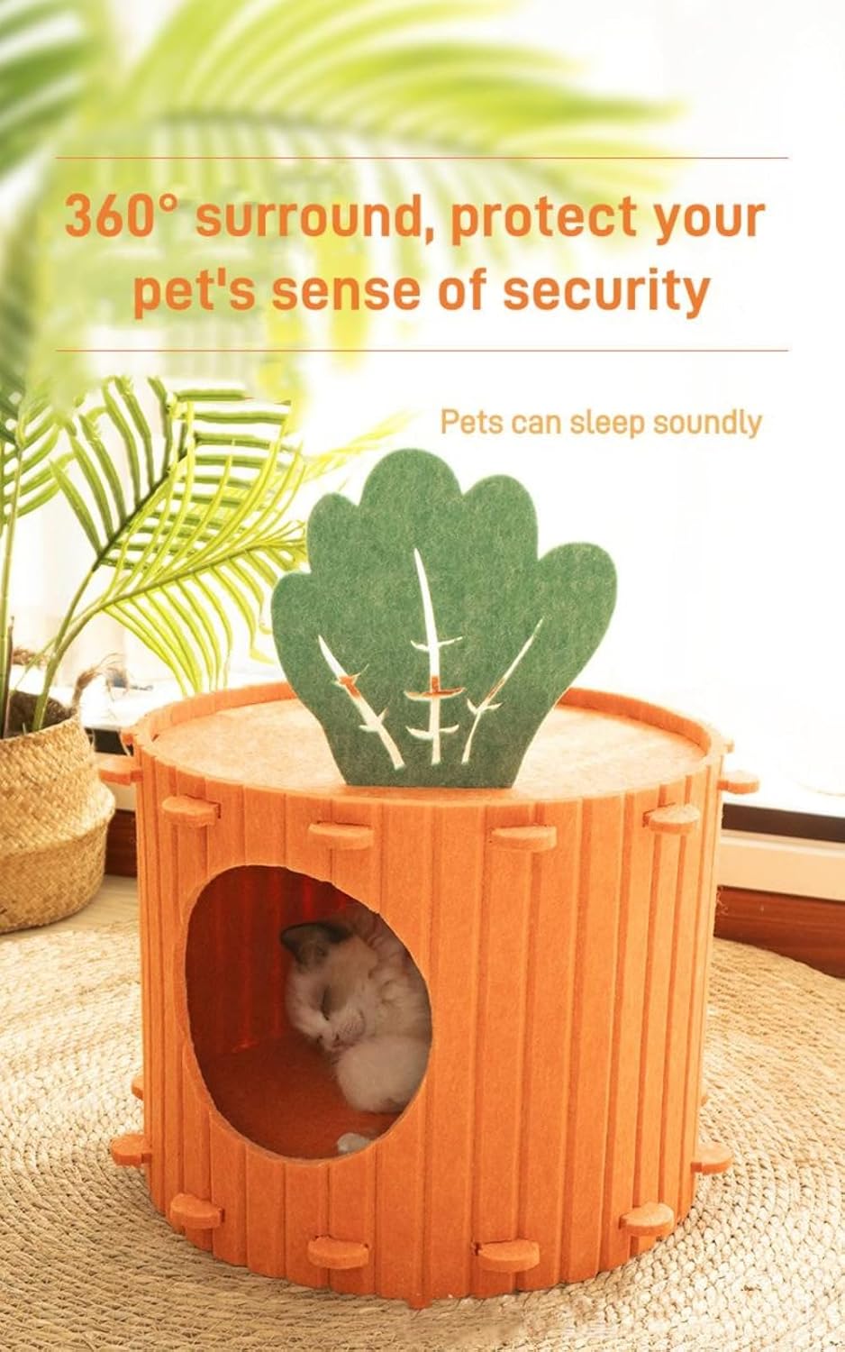 Polyester Acoustic Felt Cat Cave Bed Foldable & Scratch Resistant Hideaway