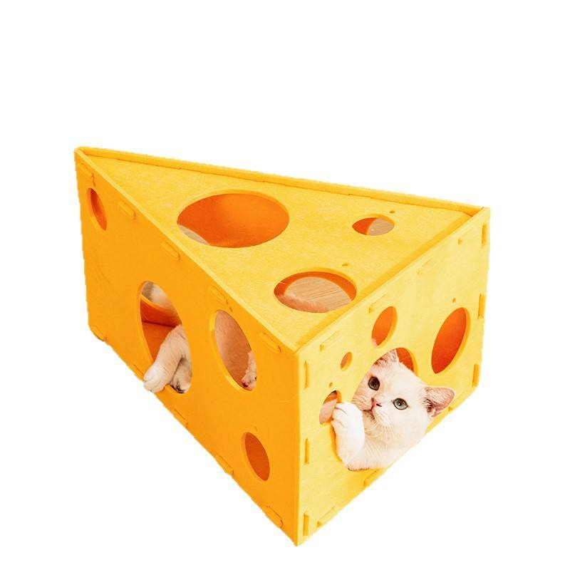Cozy Felt Cat Bed Cave | Enclosed Foldable Tunnel for Indoor Kitten Play & Rest