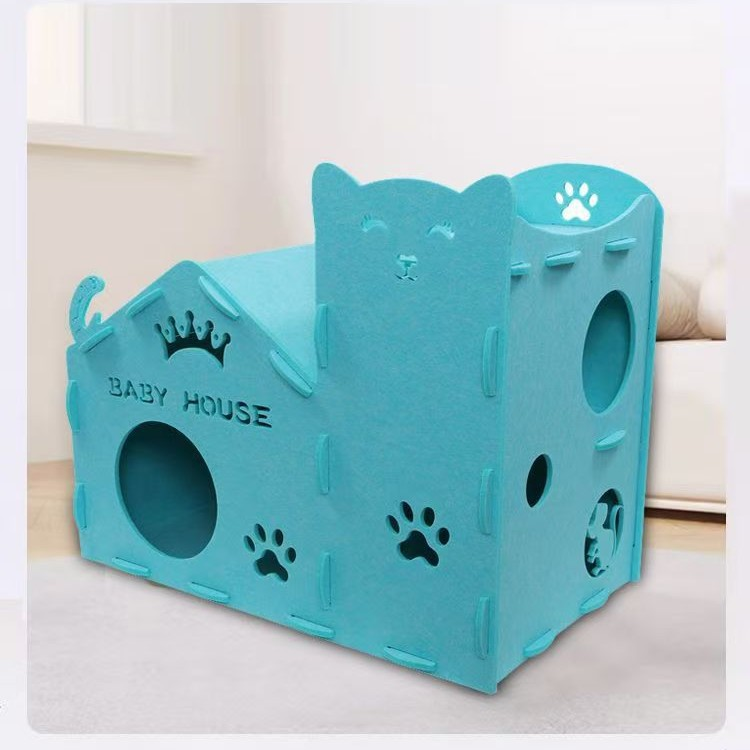 Indoor Cat Play Cave & Tunnel | Cozy Foldable Felt Bed for Kittens & Scratching Pets