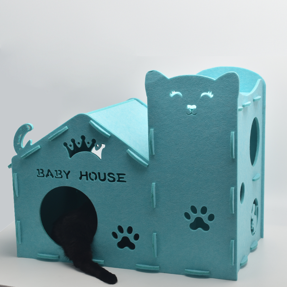 Indoor Cat Play Cave & Tunnel | Cozy Foldable Felt Bed for Kittens & Scratching Pets