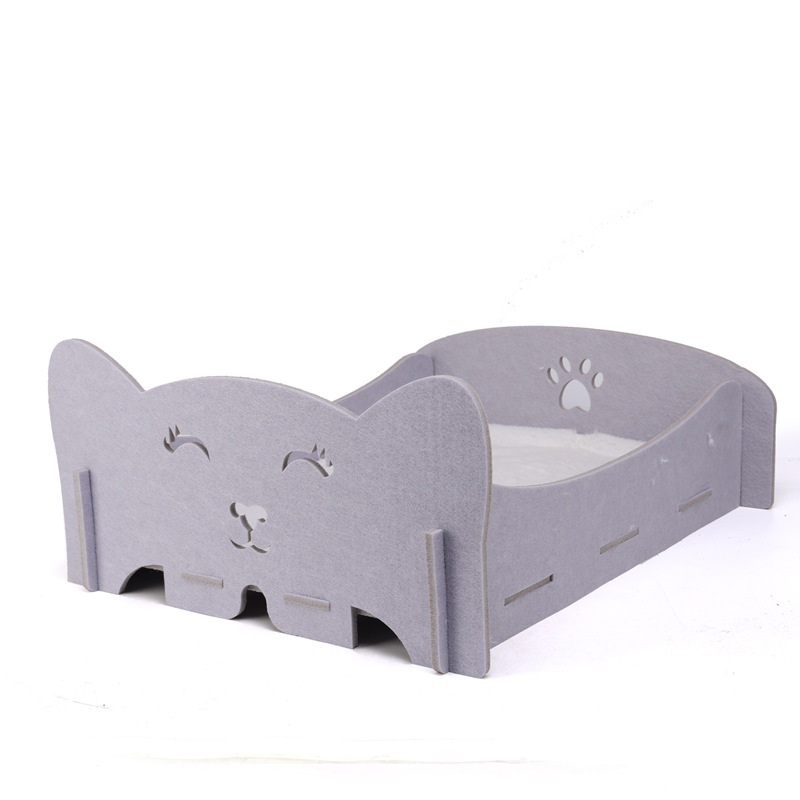 Wholesale Polyester Felt Cat Cave – Large Foldable Enclosed Bed, Sound-Absorbing Pet Hideaway