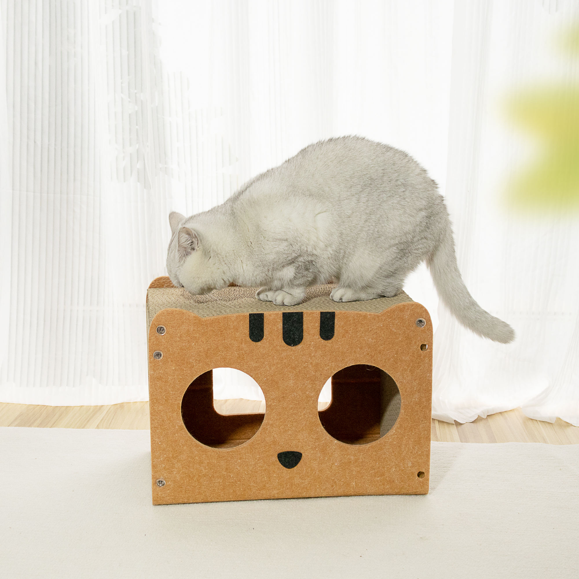 Acoustic Felt Cat Cave – Foldable Enclosed Bed, Sound-Absorbing Scratch Resistant Indoor Hideaway