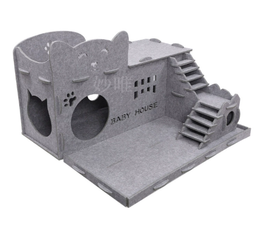 Foldable Cat Hideaway Tunnel | Large Cozy Felt Cave Bed for Kittens & Indoor Pets