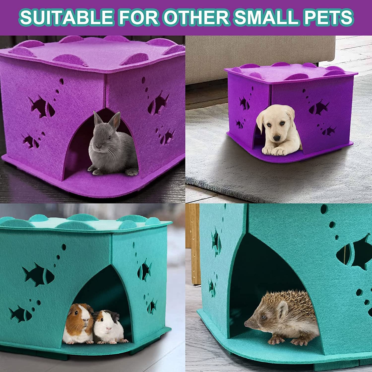 Modern Foldable Cat Hideaway – Cozy Enclosed Felt Cat Cave, Scratch Resistant Indoor Tunnel Bed
