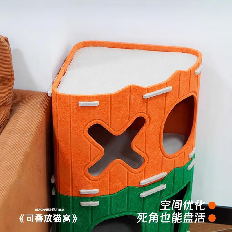 Kittens scratch resistant foldable multiple large cat pets hideaway tunnel indoor playing cozy felt material cat bed & cave