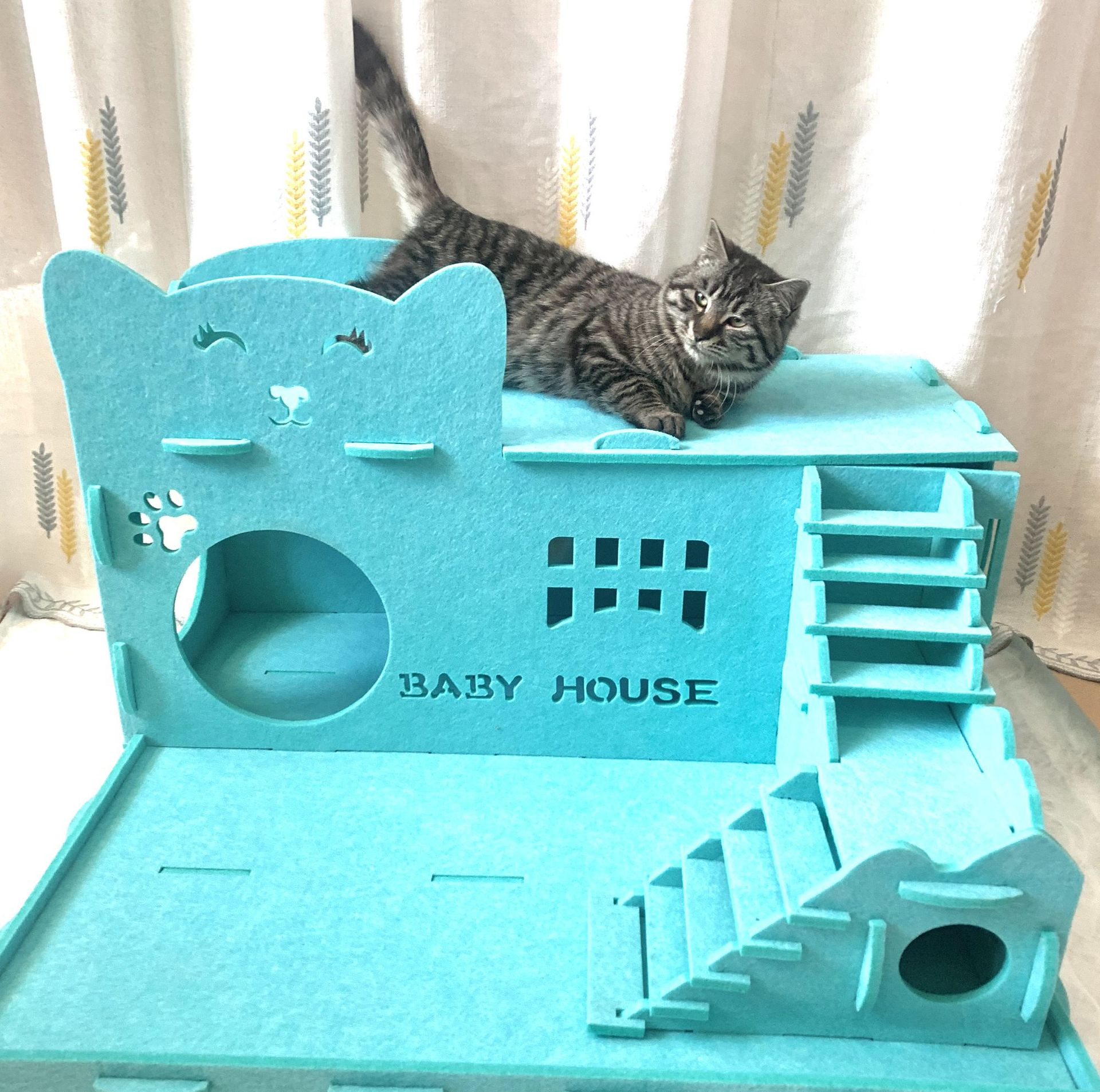 Foldable Cat Hideaway Tunnel | Large Cozy Felt Cave Bed for Kittens & Indoor Pets