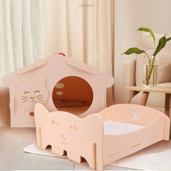 Wholesale Polyester Felt Cat Cave – Large Foldable Enclosed Bed, Sound-Absorbing Pet Hideaway
