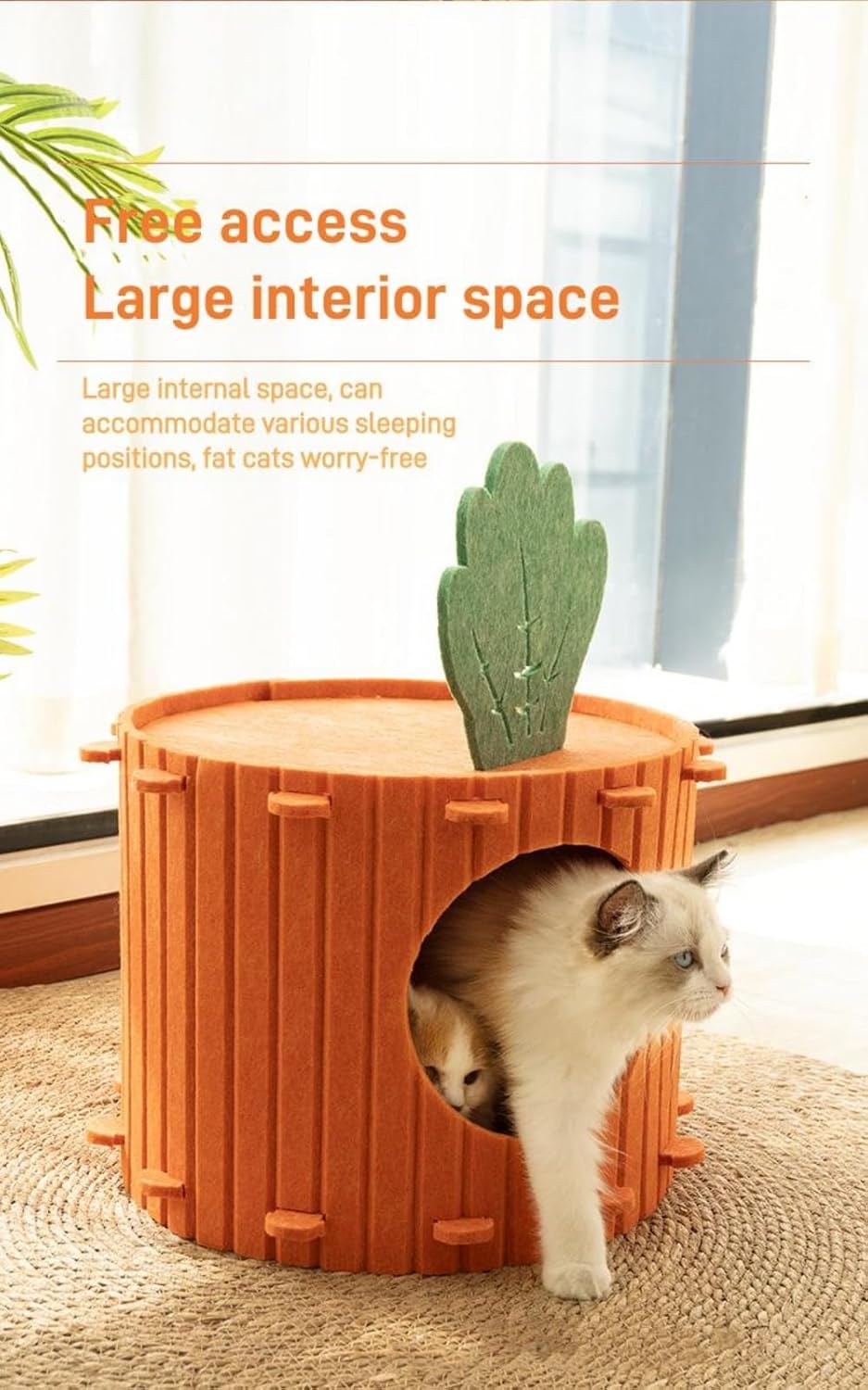 Polyester Acoustic Felt Cat Cave Bed Foldable & Scratch Resistant Hideaway