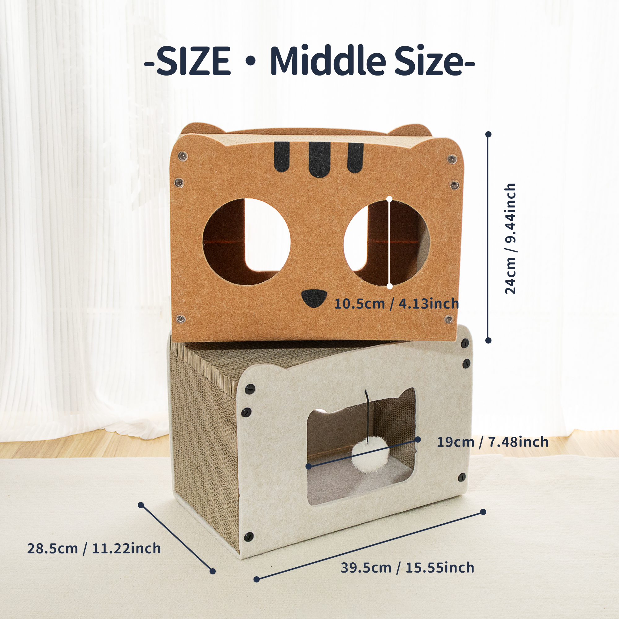 Acoustic Felt Cat Cave – Foldable Enclosed Bed, Sound-Absorbing Scratch Resistant Indoor Hideaway