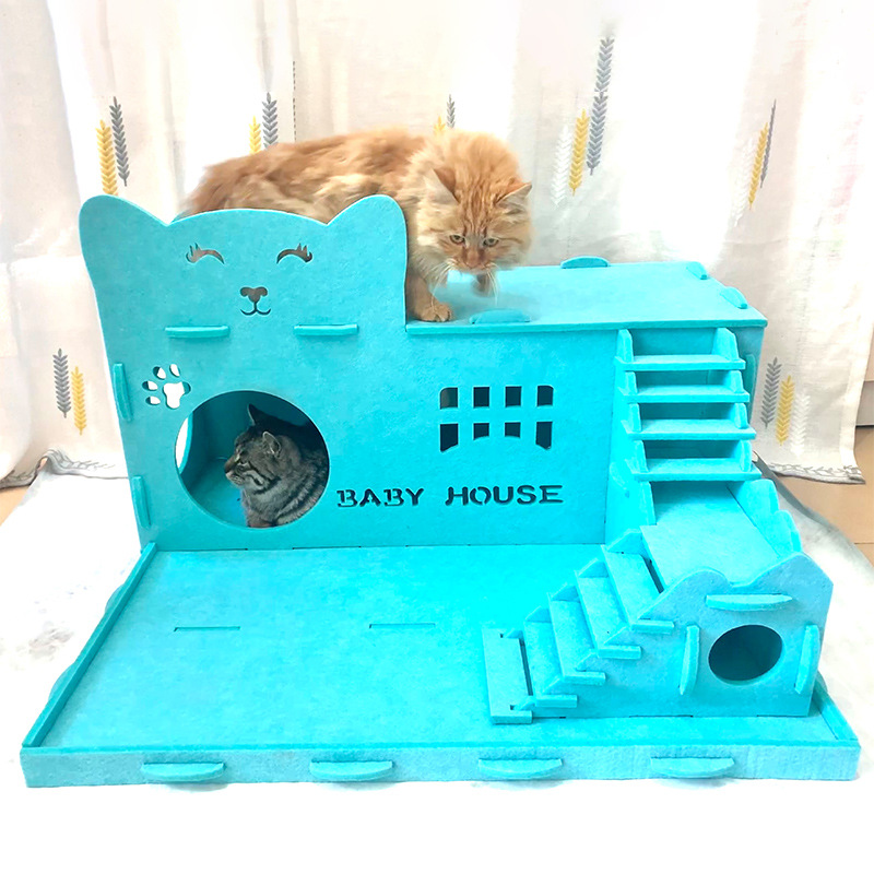 Foldable Cat Hideaway Tunnel | Large Cozy Felt Cave Bed for Kittens & Indoor Pets