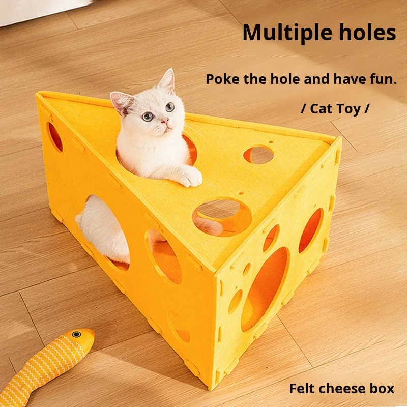 Cozy Felt Cat Bed Cave | Enclosed Foldable Tunnel for Indoor Kitten Play & Rest